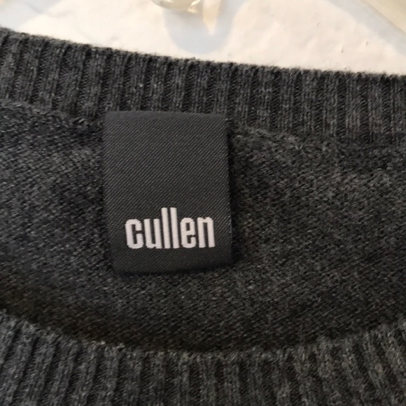 CULLEN CASHMERE/COTTON SWEATER GREY/LIGHT BLUE SIZE L NWOT EXCELLENT CONDITION! - Picture 3 of 6